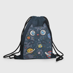 Рюкзак-мешок 3D Космический кот в планетах