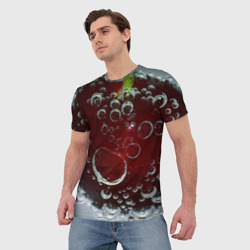 Мужская футболка 3D Сочная вишня под водой - фото 2