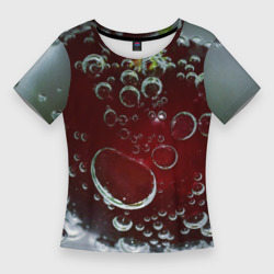 Женская футболка 3D Slim Сочная вишня под водой