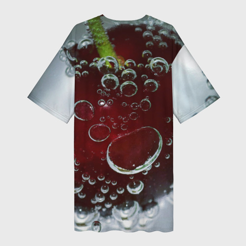 Платье-футболка 3D Сочная вишня под водой, цвет 3D печать - фото 2