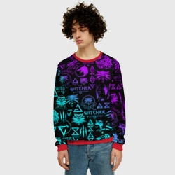 Мужской свитшот 3D Ведьмак логобомбинг неон - фото 2