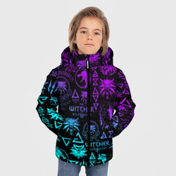 Зимняя куртка для мальчиков 3D Ведьмак логобомбинг неон - фото 2