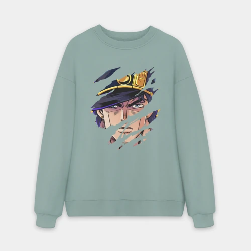 Мужской свитшот oversize без начеса хлопок JoJo`s Bizarre Adventure, главный герой