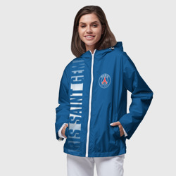 Женская ветровка 3D PSG Paris Saint Germain white line sport - фото 2