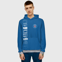 Мужская толстовка 3D PSG Paris Saint Germain white line sport - фото 2