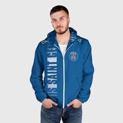 Мужская ветровка 3D PSG Paris Saint Germain white line sport - фото 2