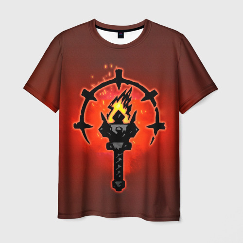 Мужская футболка с принтом Darkest Dungeon Факел, вид спереди №1