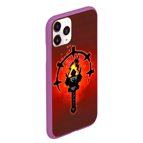 Чехол для iPhone 11 Pro Max матовый Darkest Dungeon Факел, цвет фиолетовый - фото 3