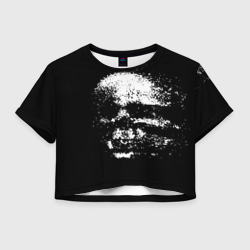 Женская футболка Crop-top 3D Skull's glitch