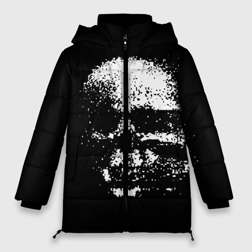 Женская зимняя куртка Oversize Skull's glitch, цвет красный