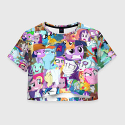 Женская футболка Crop-top 3D My Little Pony Персонажи