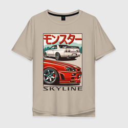 Мужская футболка хлопок Oversize Nissan Skyline Ниссан Скайлайн