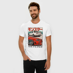 Мужская футболка хлопок Slim Nissan Skyline Ниссан Скайлайн - фото 2