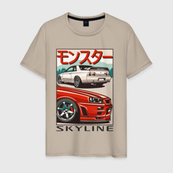 Nissan Skyline Ниссан Скайлайн – Мужская футболка хлопок с принтом купить со скидкой в -20%