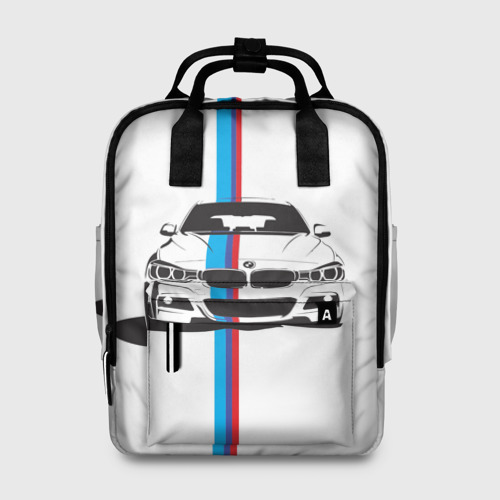 Женский рюкзак 3D с принтом BMW wild beast, вид спереди #2