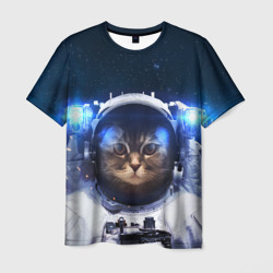 Мужская футболка 3D Котик в космосе cat IN space