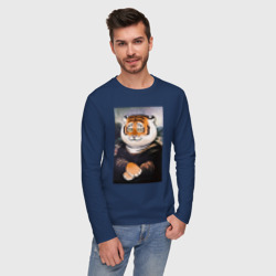 Мужской лонгслив хлопок Тигрица - Мона Лиза - фото 2