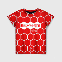 Детская футболка 3D Красно-Белая Сила