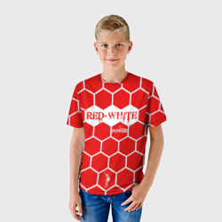 Детская футболка 3D Красно-Белая Сила - фото 2