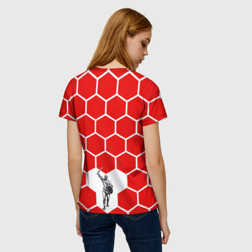 Женская футболка 3D Красно-Белая Сила, цвет 3D печать - фото 4