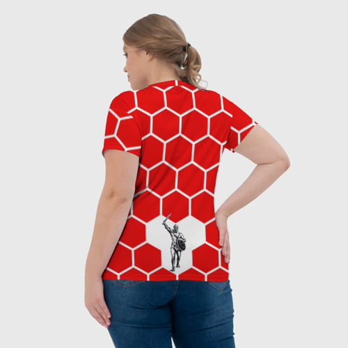 Женская футболка 3D Красно-Белая Сила, цвет 3D печать - фото 7