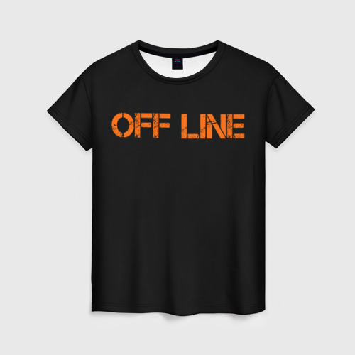 Женская футболка 3D с принтом Офлайн/offline, вид спереди #2