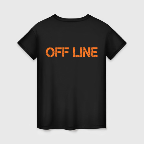 Женская футболка 3D с принтом Офлайн/offline, вид сзади #1
