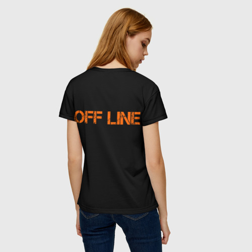 Женская футболка 3D с принтом Офлайн/offline, вид сзади #2