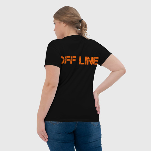 Женская футболка 3D с принтом Офлайн/offline, вид сзади #2