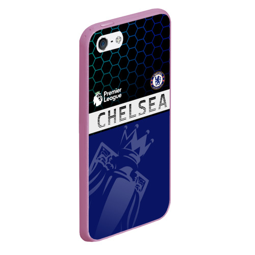 Чехол для iPhone 5/5S матовый FC Chelsea London ФК Челси Лонон, цвет розовый - фото 3