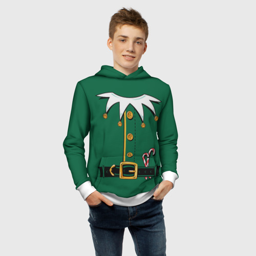 Детская толстовка 3D Christmas Elf Outfit, цвет белый - фото 6