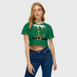 Женская футболка Crop-top 3D Christmas Elf Outfit - фото 2