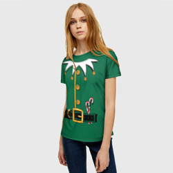 Женская футболка 3D Christmas Elf Outfit - фото 2