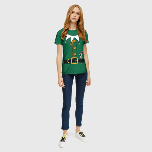 Женская футболка 3D Christmas Elf Outfit, цвет 3D печать - фото 5