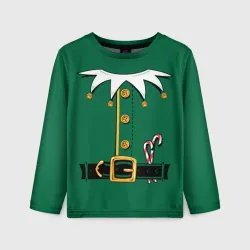 Детский лонгслив 3D Christmas Elf Outfit
