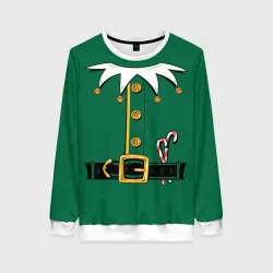 Женский свитшот 3D Christmas Elf Outfit