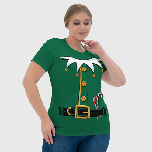 Женская футболка 3D Christmas Elf Outfit, цвет 3D печать - фото 6