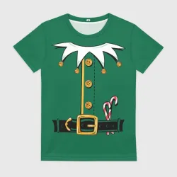 Женская футболка 3D Christmas Elf Outfit