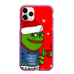 Чехол для iPhone 11 Pro Max матовый Pepe New Year - Pepe the Frog