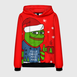 Мужская толстовка 3D Pepe New Year - Pepe the Frog