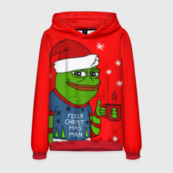 Мужская толстовка 3D Pepe New Year - Pepe the Frog