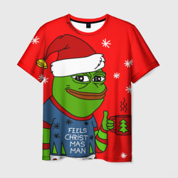 Мужская футболка 3D Pepe New Year - Pepe the Frog