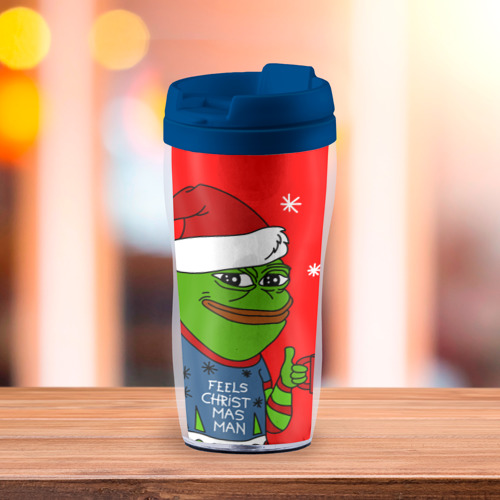 Термокружка-непроливайка Pepe New Year - Pepe the Frog, цвет синий - фото 3