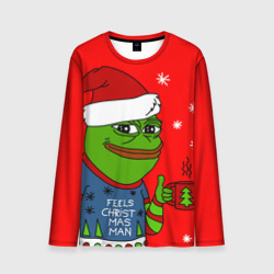 Мужской лонгслив 3D Pepe New Year - Pepe the Frog