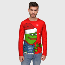 Мужской лонгслив 3D Pepe New Year - Pepe the Frog - фото 2