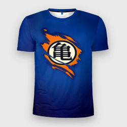 Мужская футболка 3D Slim Рваный логотип Гоку Dragon Ball