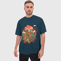 Мужская футболка oversize 3D Осенний Закат - фото 2
