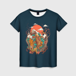 Женская футболка 3D Осенний Закат