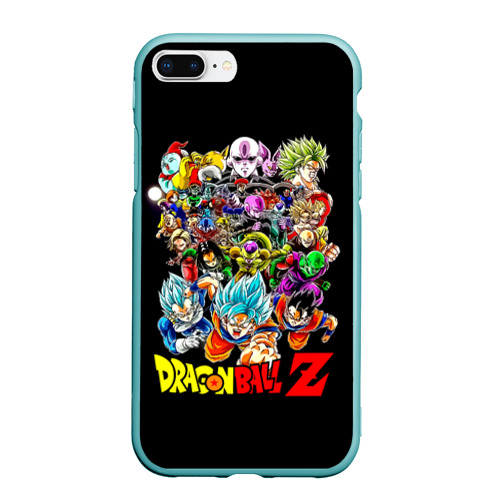 Чехол для iPhone 7Plus/8 Plus матовый Персонажи Dragon Ball, цвет мятный