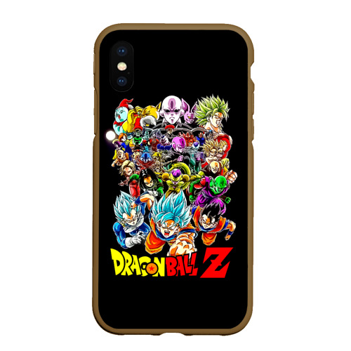 Чехол для iPhone XS Max матовый Персонажи Dragon Ball, цвет коричневый